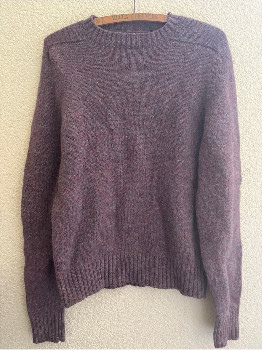 Vintage Wool Shetland Purple Knit Crewneck Sweater ***damaged***